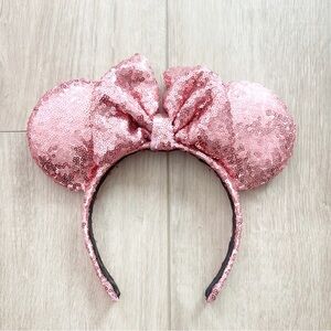 Pink Sequin Minnie Mouse Ears Headband